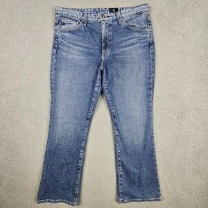 ADRIANO GOLDSCHMIE Jodi Crop High Rise Slim Flare Jeans 30R Medium Stretch